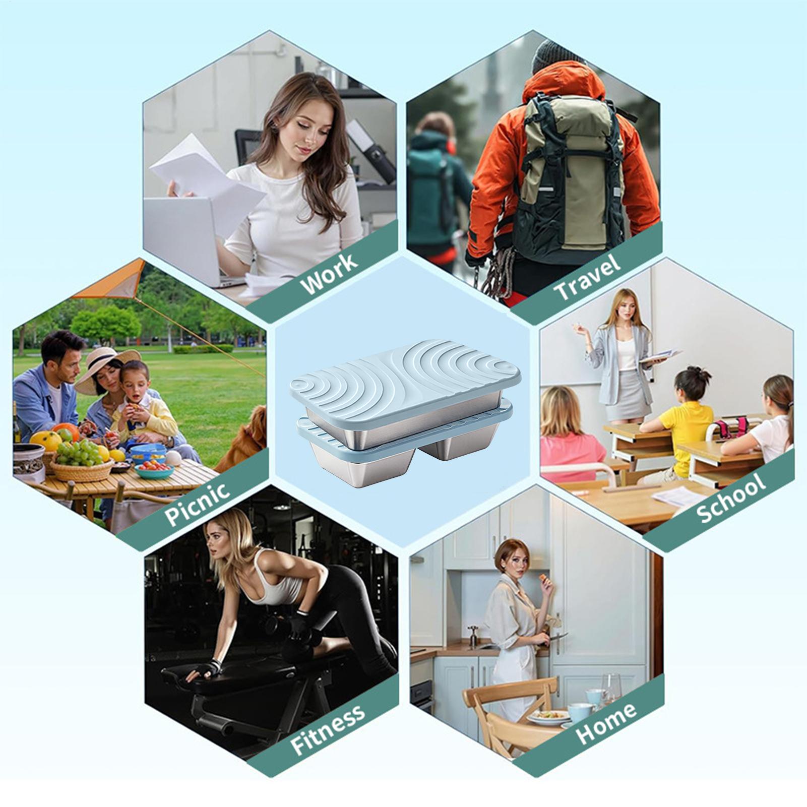 Food Prep Snacks - Contenedores de acero inoxidable para refrigerios,