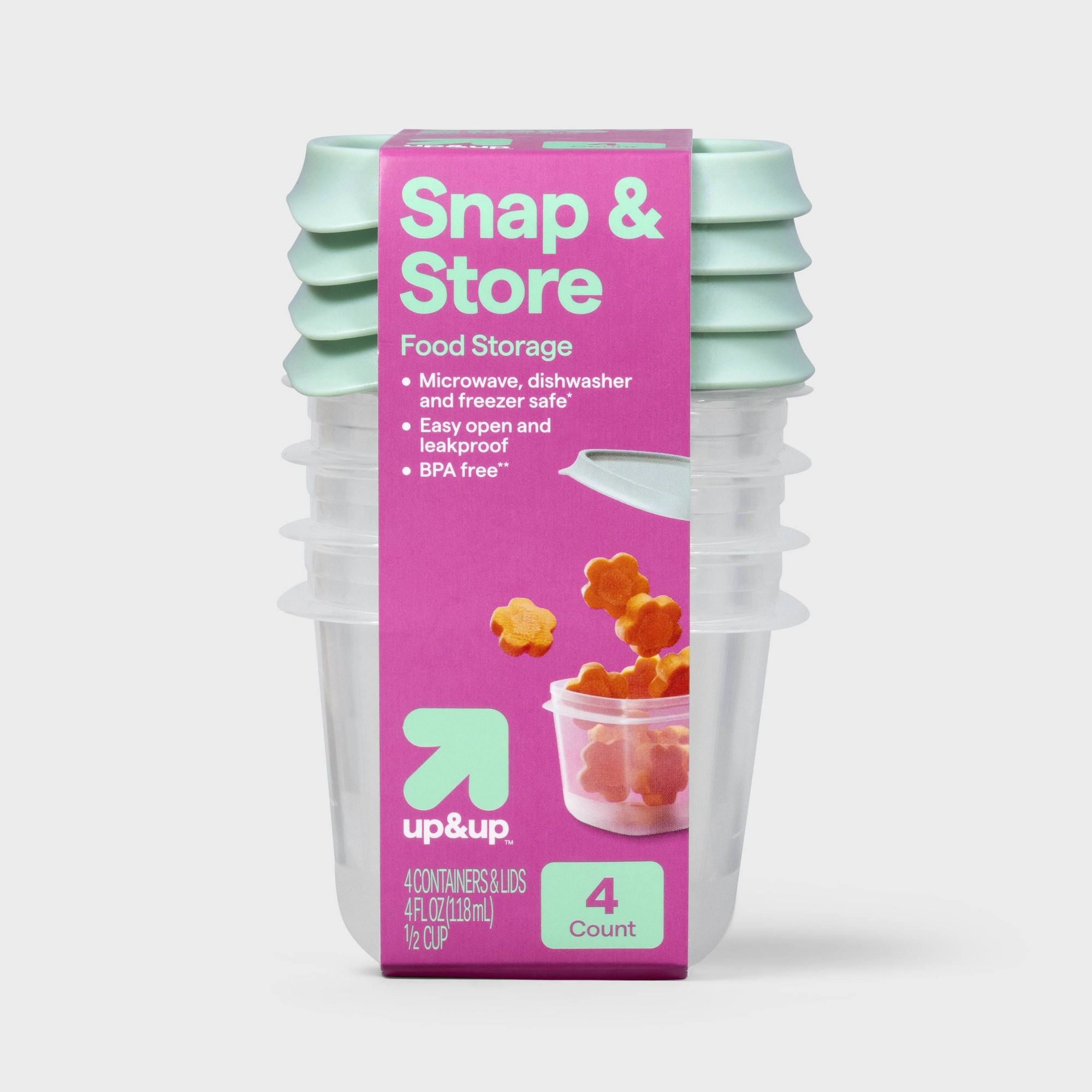 Food Prep Snacks - Contenedores de Almacenamiento de Alimentos Cuadrados
