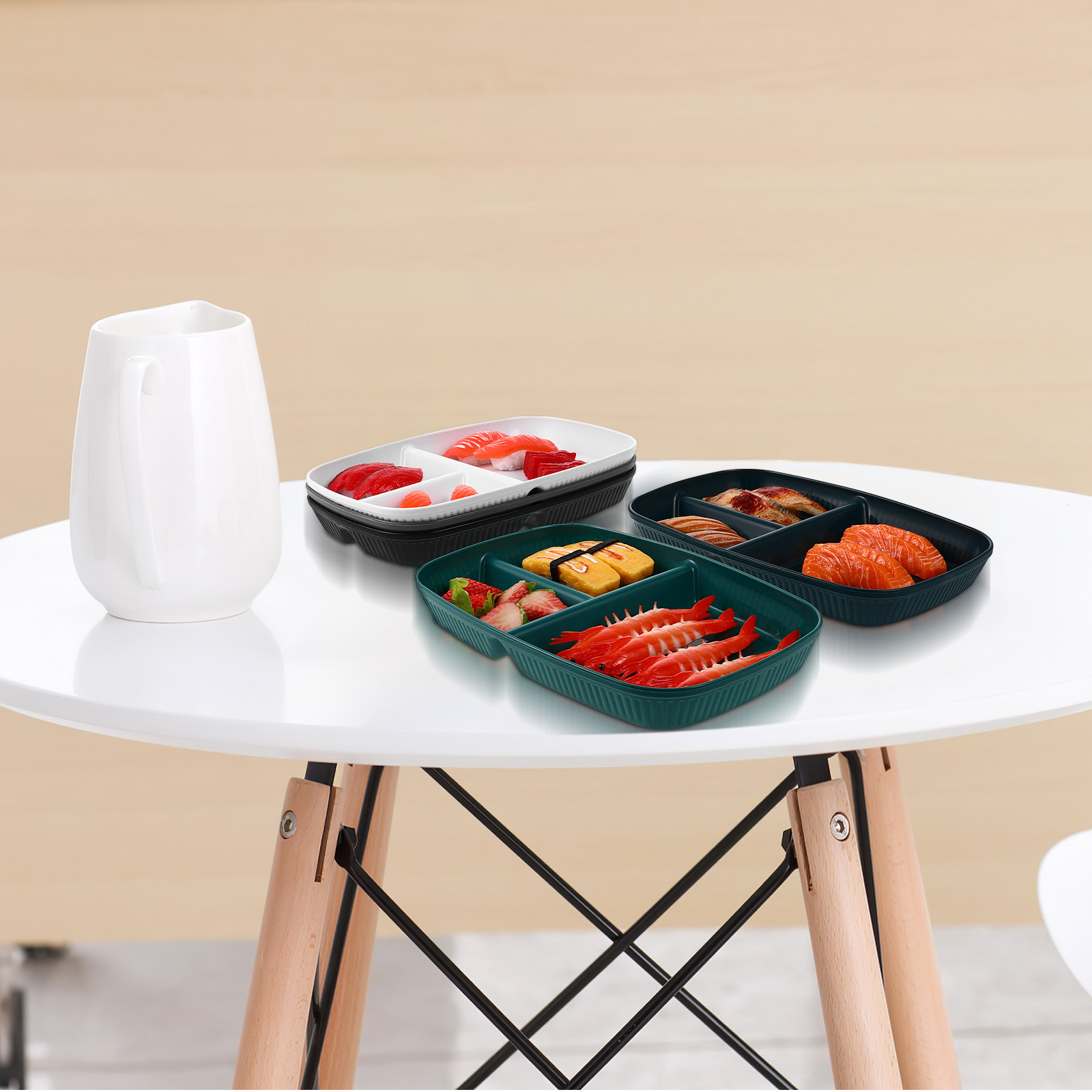 Food Prep Snacks - 5 platos con divisiones para controlar