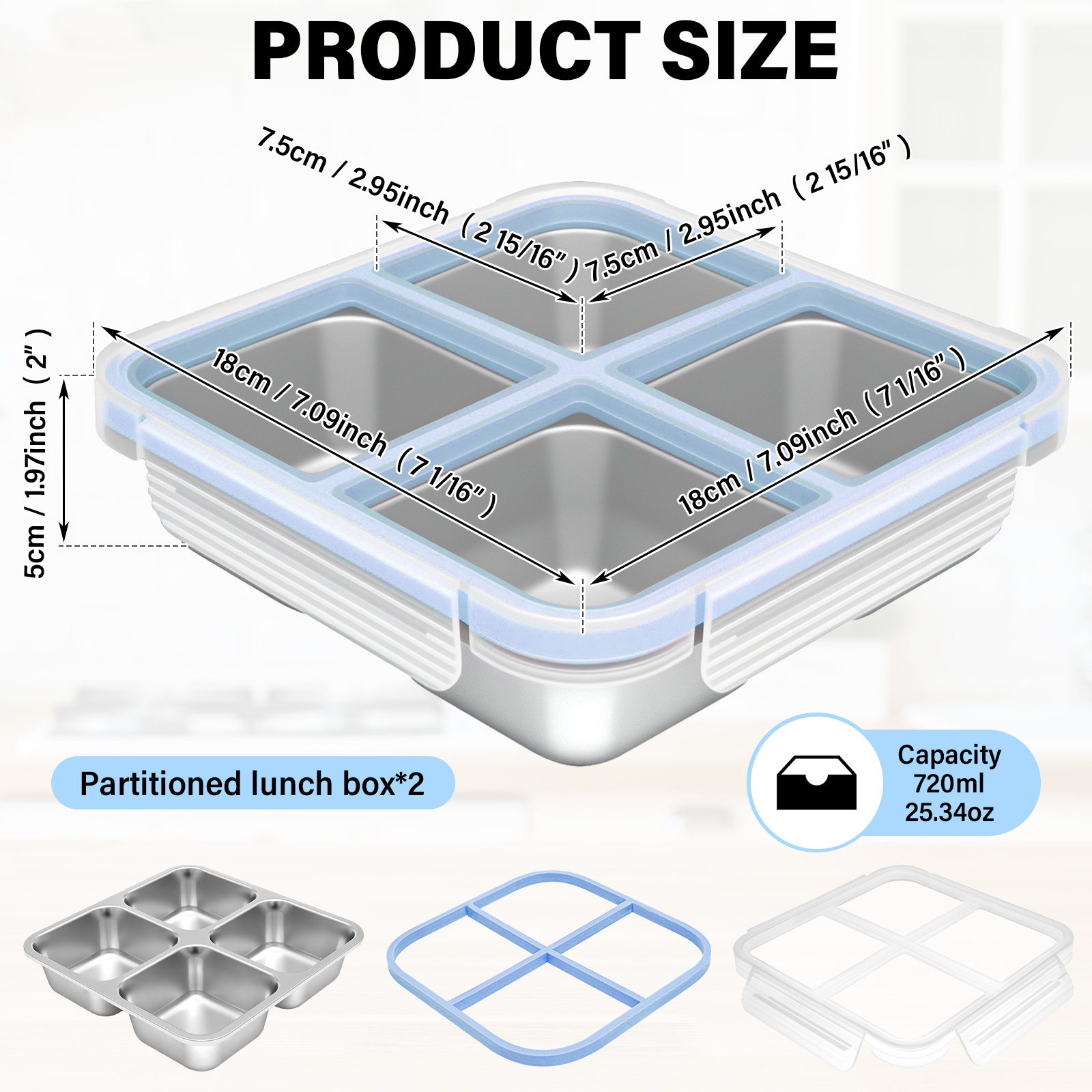 2 Recipientes de Acero Inoxida - Food Prep Snacks reseña y precio