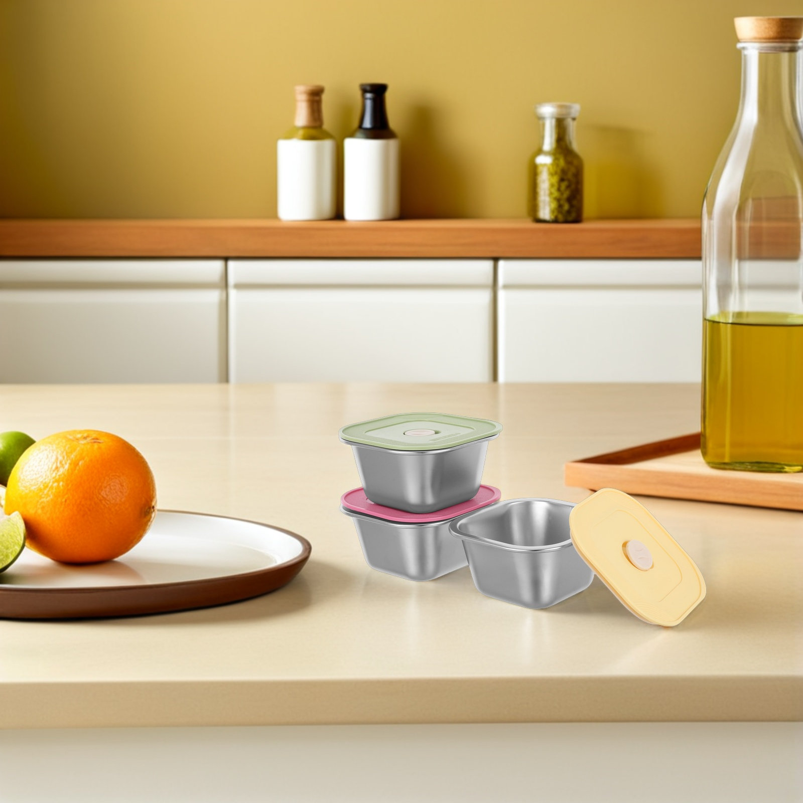 Juego de 3 recipientes de acer - Food Prep Snacks reseña y precio