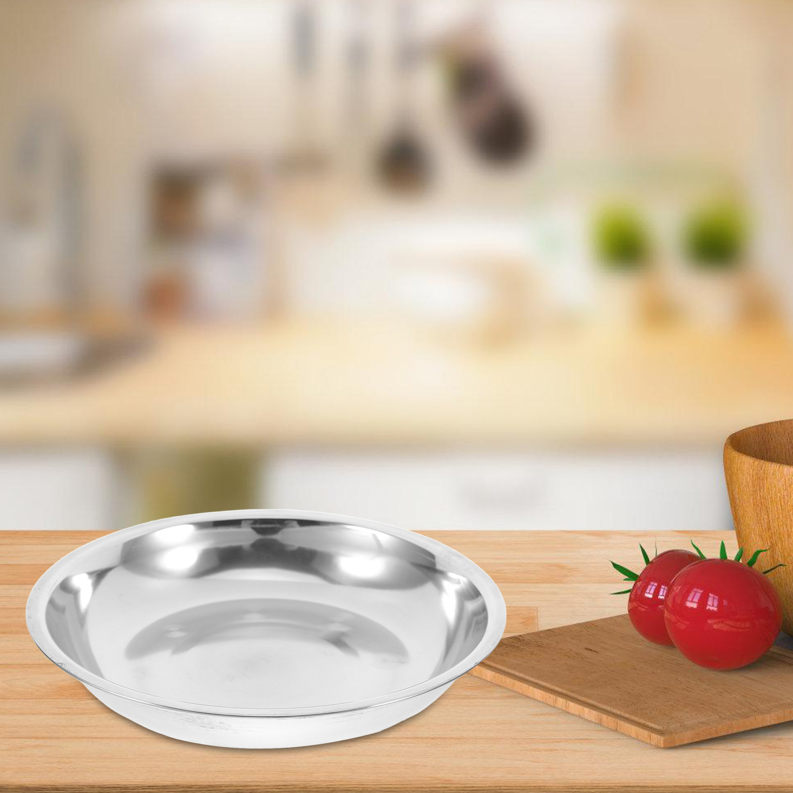 6 platos redondos de acero ino - Food Snacks For Party reseña y precio