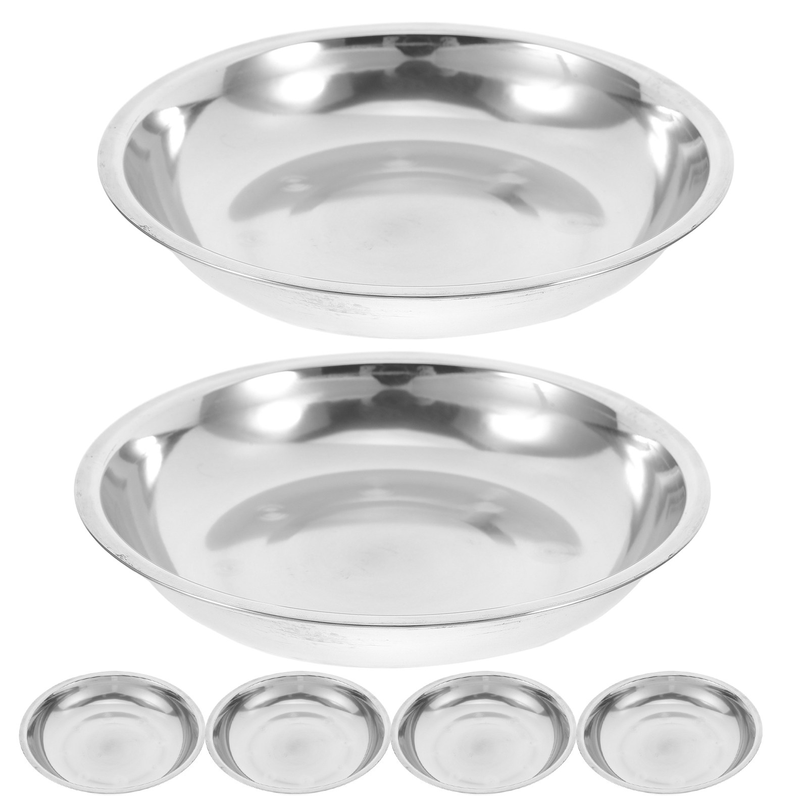 6 platos redondos de acero ino - Food Snacks For Party reseña y precio