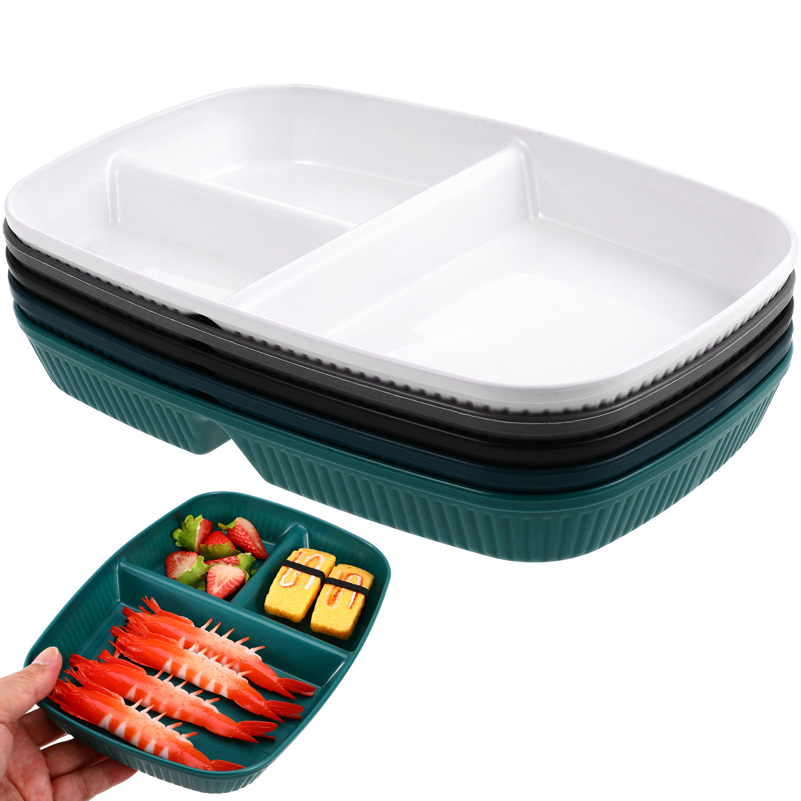 5 platos con divisiones para c - Food Prep Snacks reseña y precio