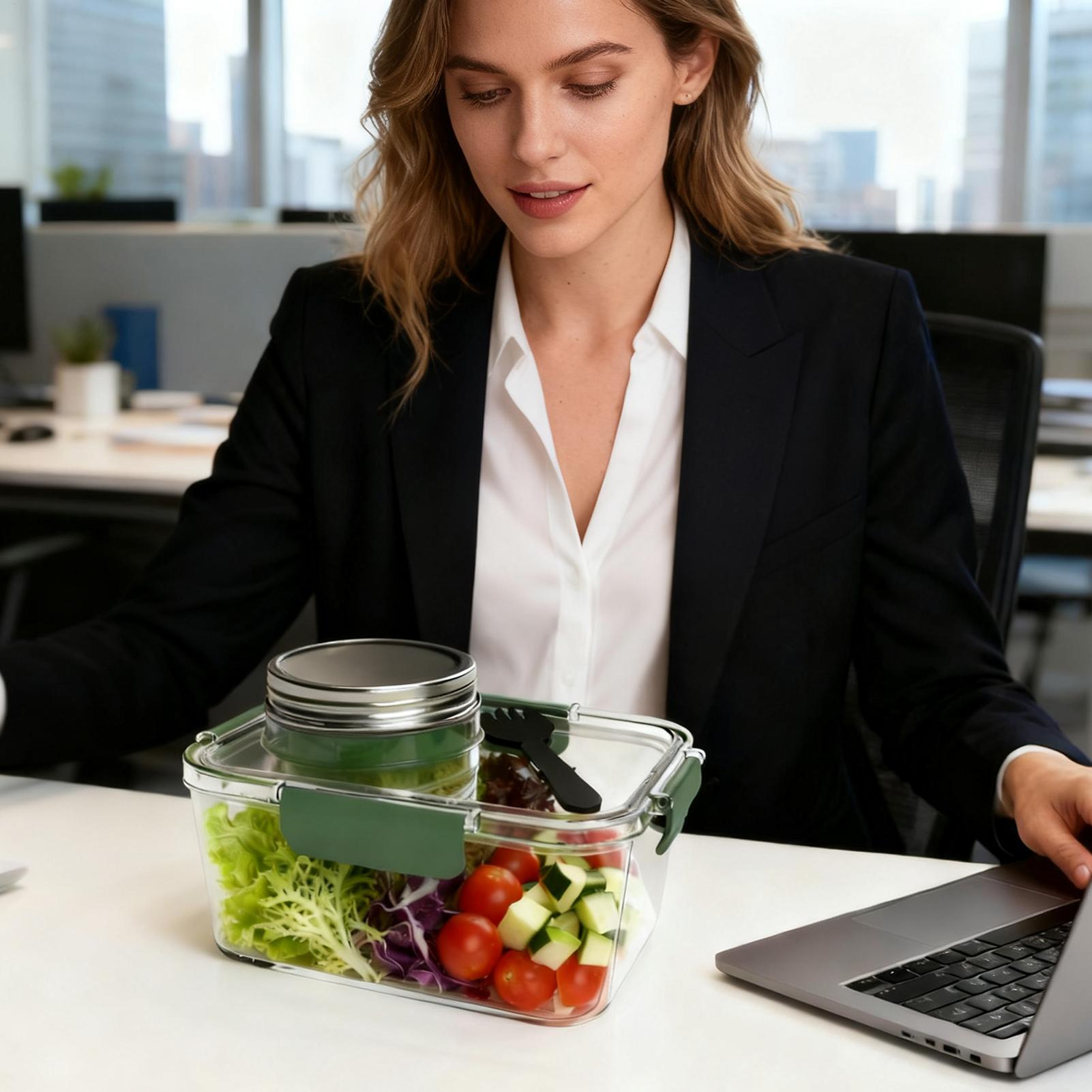 Contenedor de ensalada de 2,5  - Food Prep Snacks reseña y precio